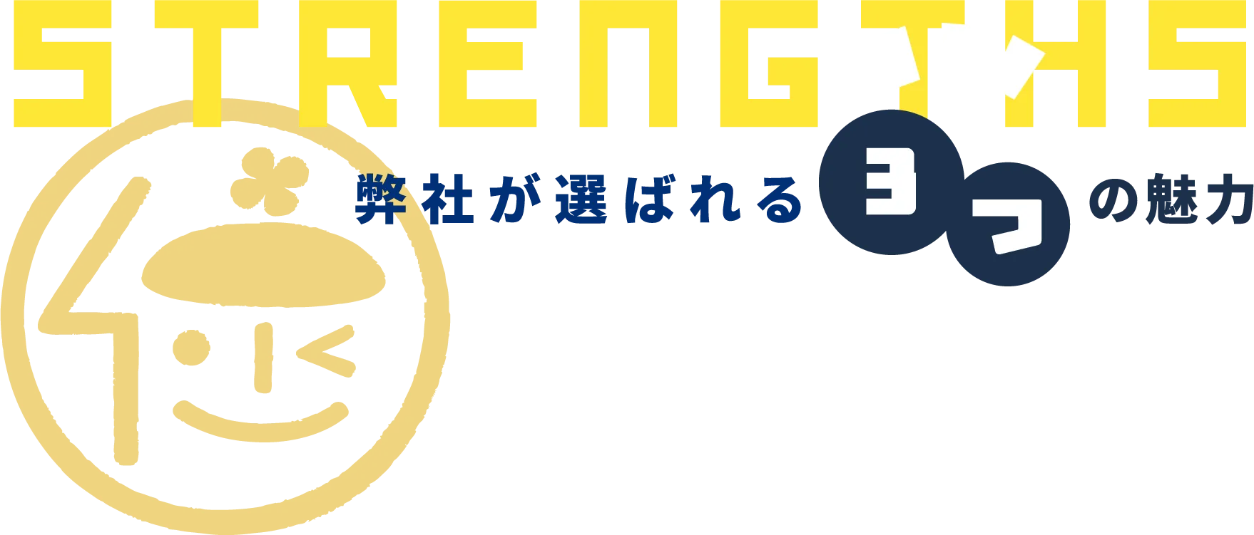 STRENGTHS 弊社が選ばれる3つの魅力