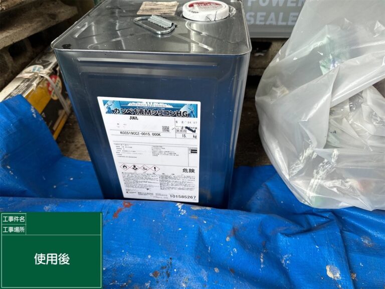 付帯部の塗装に使用した関西ペイントのカンペ1液MシリコンHG(黒)